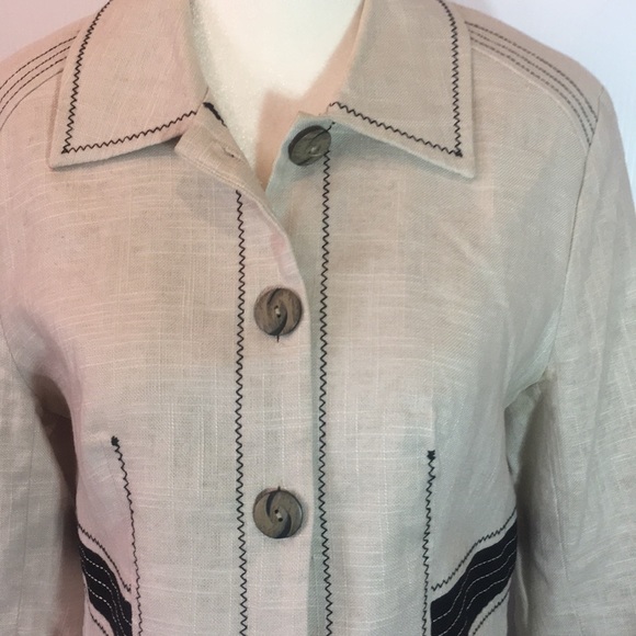Anne Carson Petite Jacket Sz M Beige and Black - Picture 3 of 14